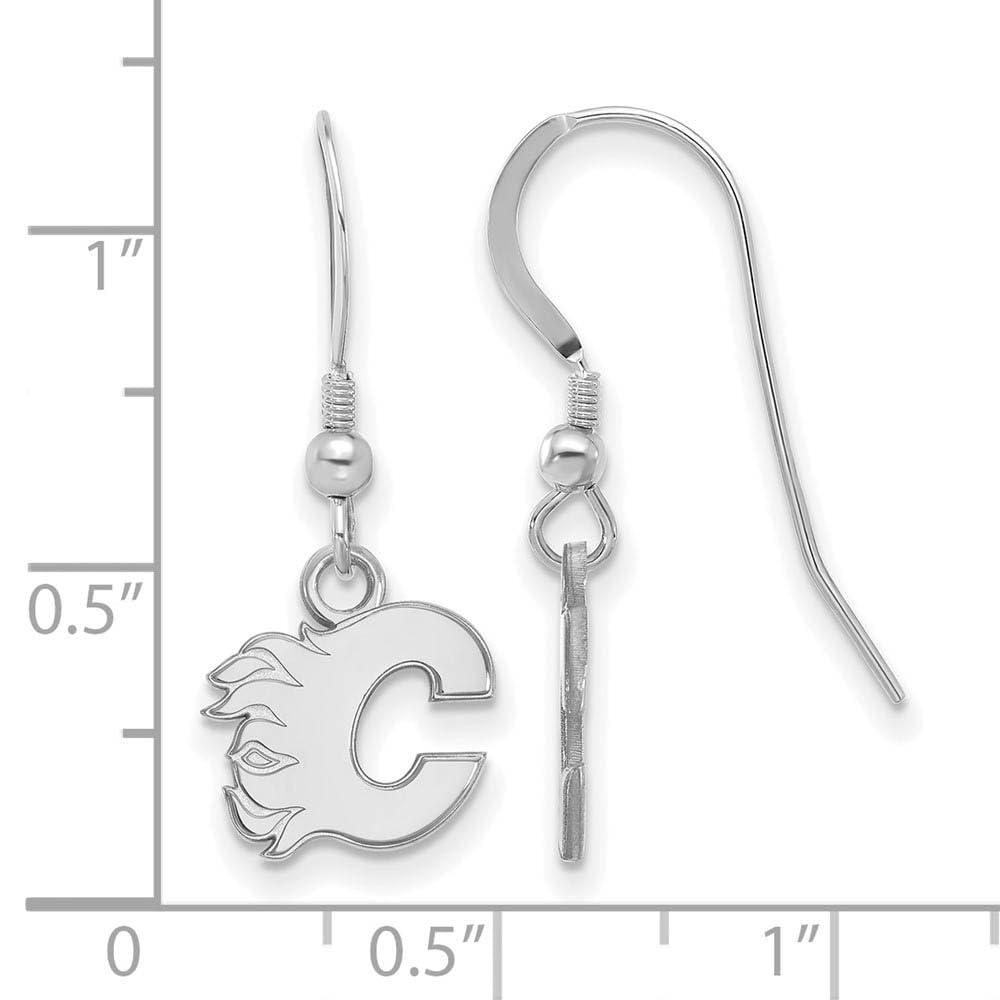 Sterling Silver NHL Calgary Flames XS Dangle Earrings