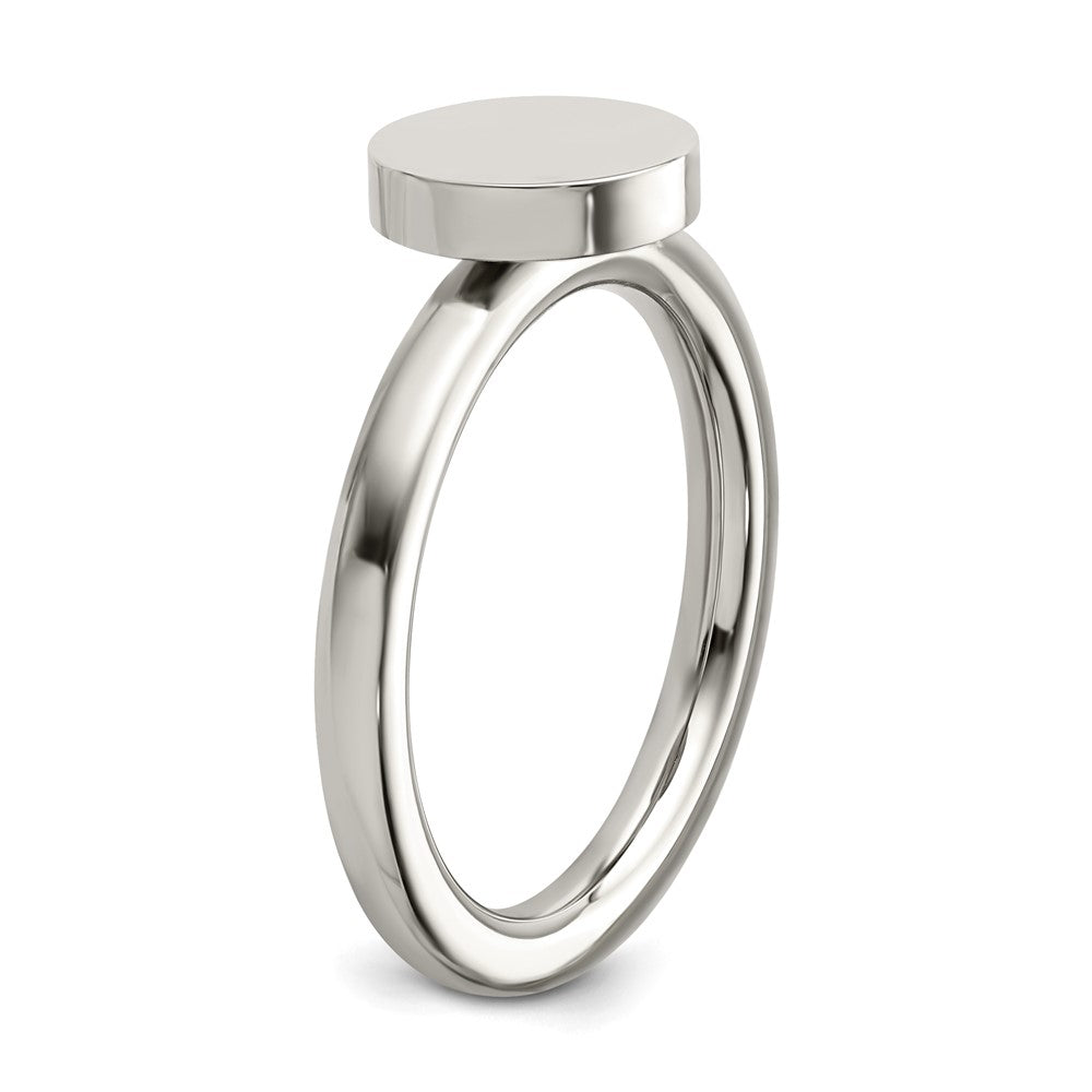 Stainless Steel Polished Circle Ring Size - 8