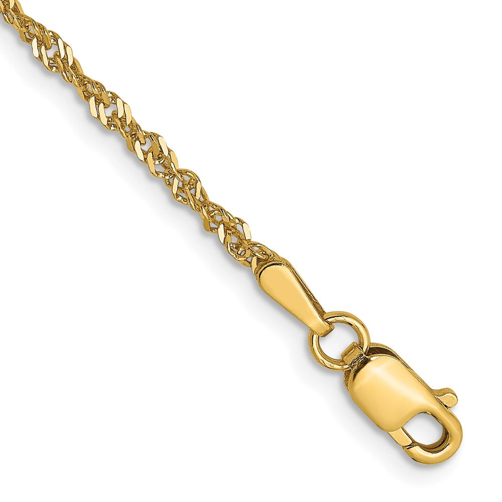 14K 1.6 mm Singapore Chain 7  inches