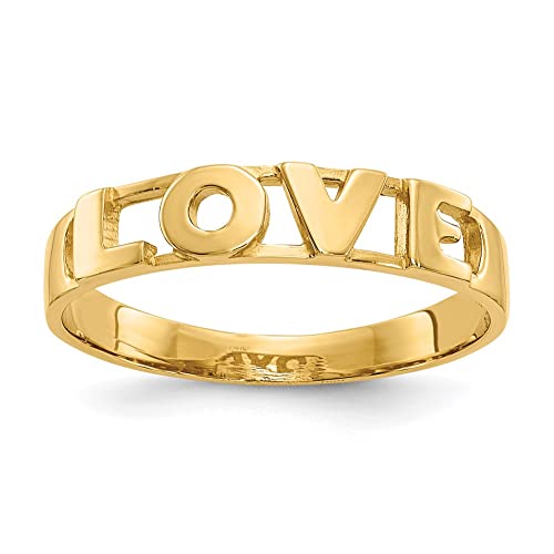 14k LOVE Ring Size 7