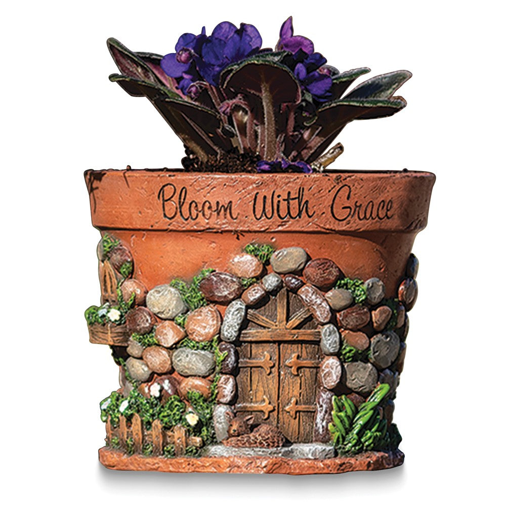 Bloom with Grace Resin Garden Planter