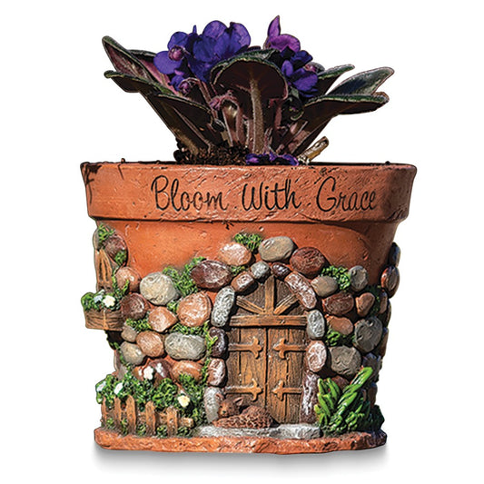 Bloom with Grace Resin Garden Planter