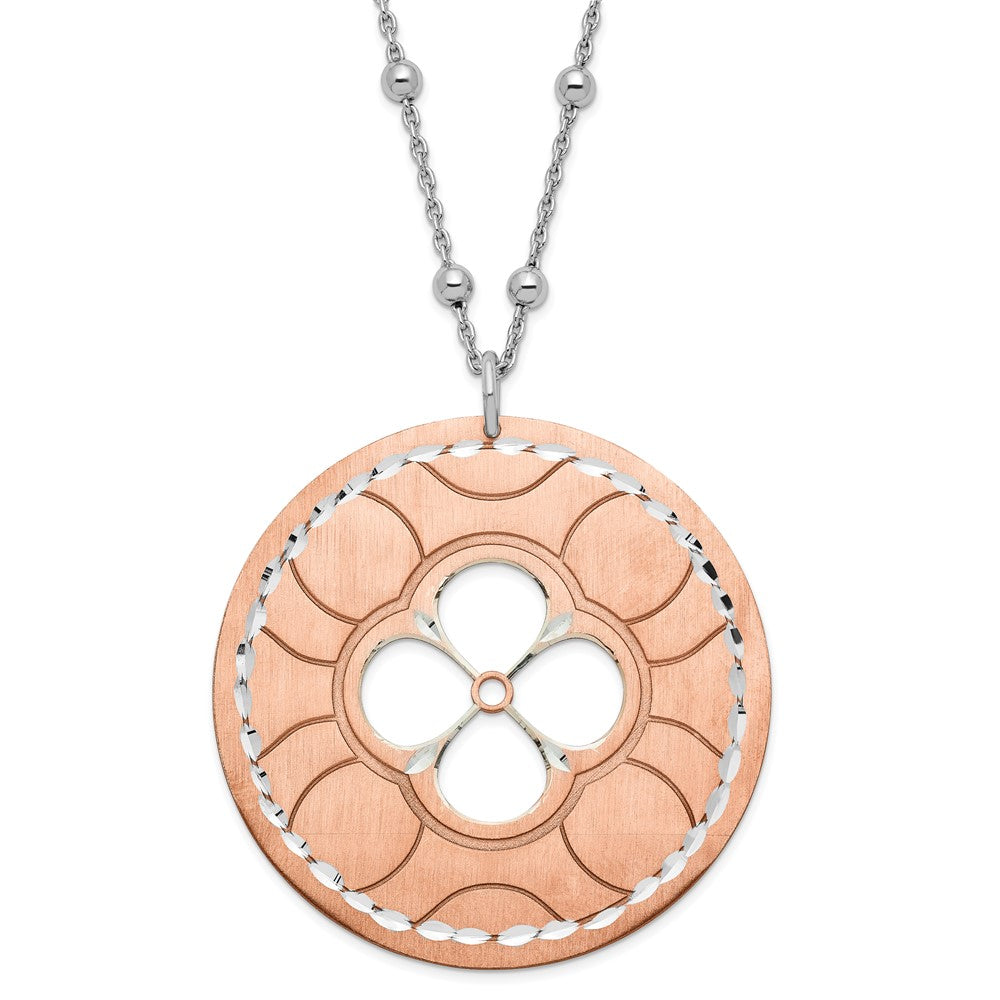 Sterling Silver and Rose Gold-plated Circle Necklace