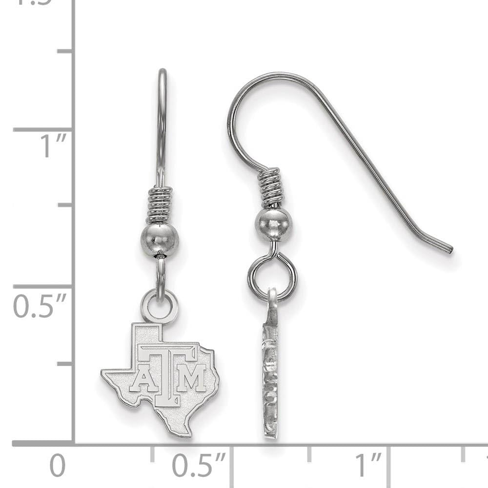 LogoArt Sterling Silver Texas Aandm University Xs Dangle Earrings Wire Female Adult