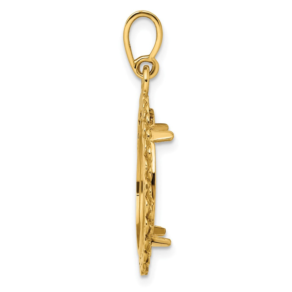 Wideband Distinguished Coin Jewelry 14k Polished S Chain 17.8mm Prong Coin Bezel Pendant