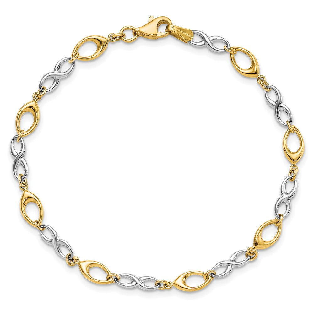 14K Two-tone Polished Bracelet 7.5  inches