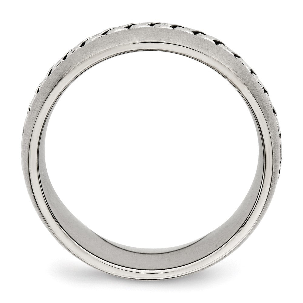 Stainless Steel Brushed and Polished Braided 8mm Band Size - 10