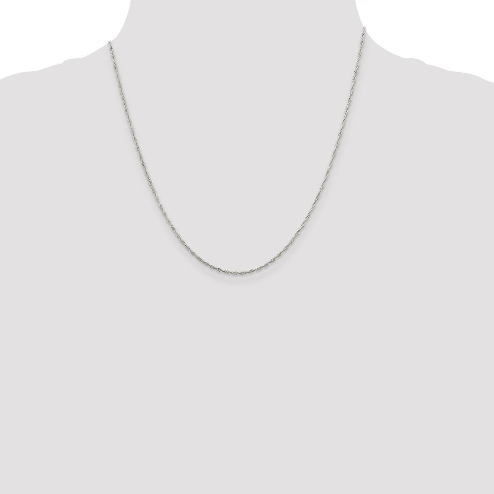 Sterling Silver Rhodium-plated 1.4mm Singapore Chain 20 Inches