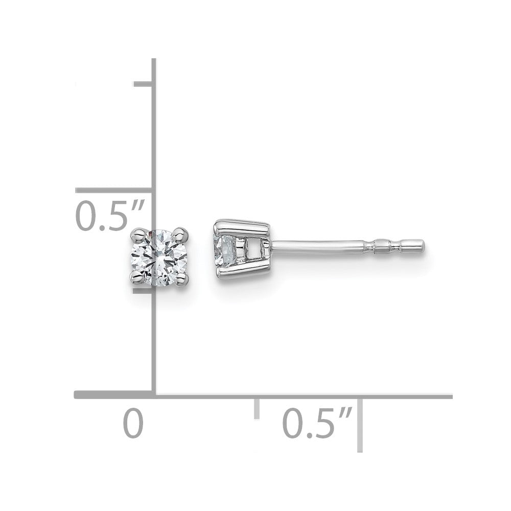 14k White Gold 1/3 ctw Lab Grown Diamond VS+ F+ Round 4 Prong Heavy Wt. Stud Earrings