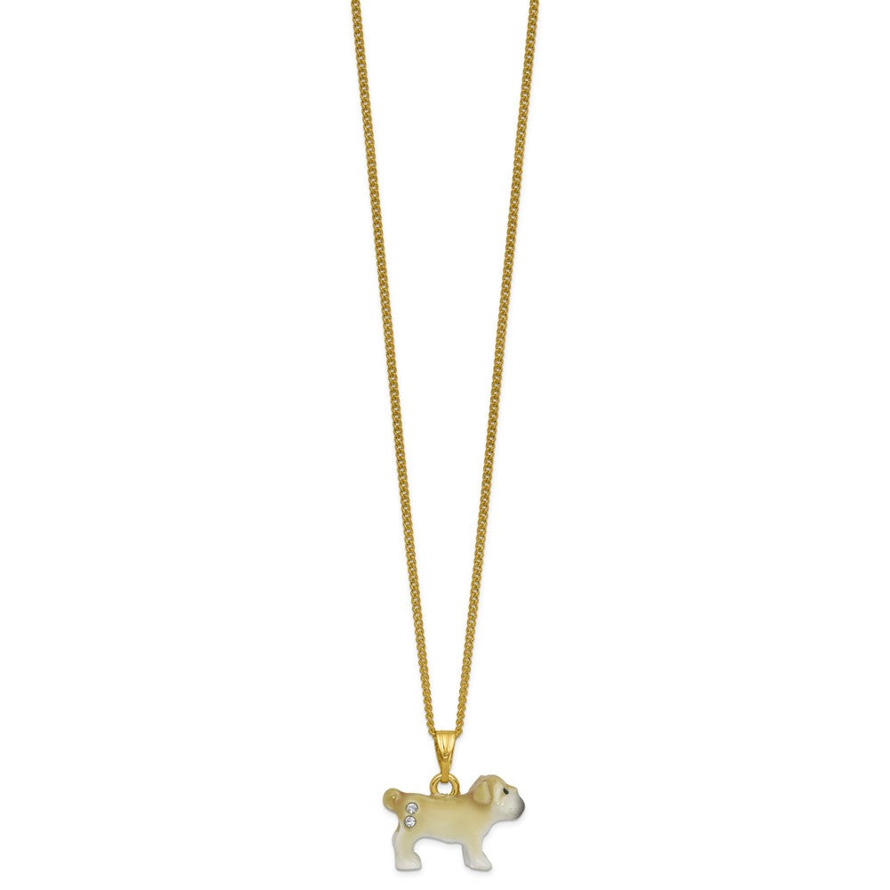 Luxury Giftware by Jere Bejeweled BARK TWAIN French Bulldog Trinket Box with Matching 18 inch Necklace