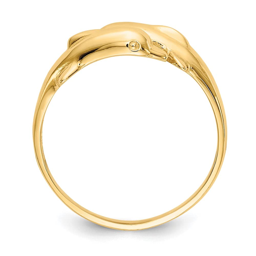 14k Double Dolphin Ring Size 6