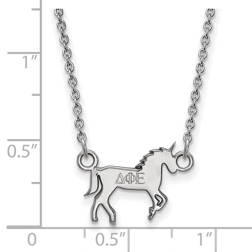 Sterling Silver 18in Official Licensed Greek Sororities Delta Phi Epsilon (???) XS Pendant w/ Necklace