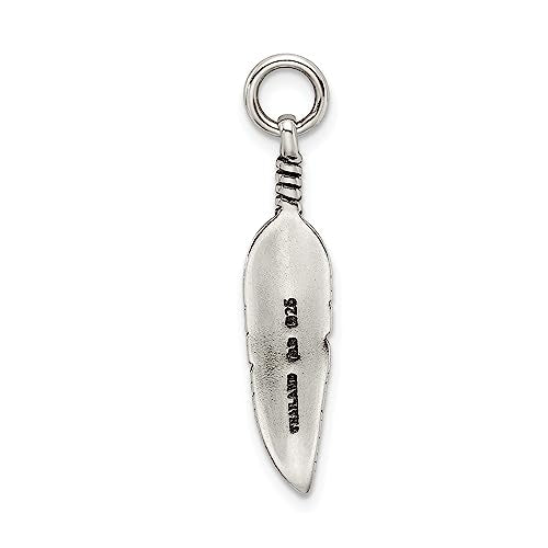 Sterling Silver Antiqued Feather Charm