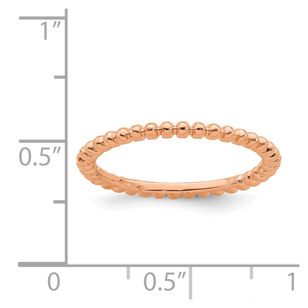 Sterling Silver Stackable Expressions Pink-plated Ring Size -5