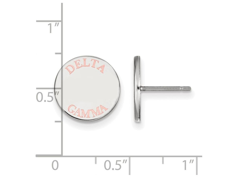 Sterling Silver Official Licensed Greek Sororities Delta Gamma (??) Enameled Post Earrings