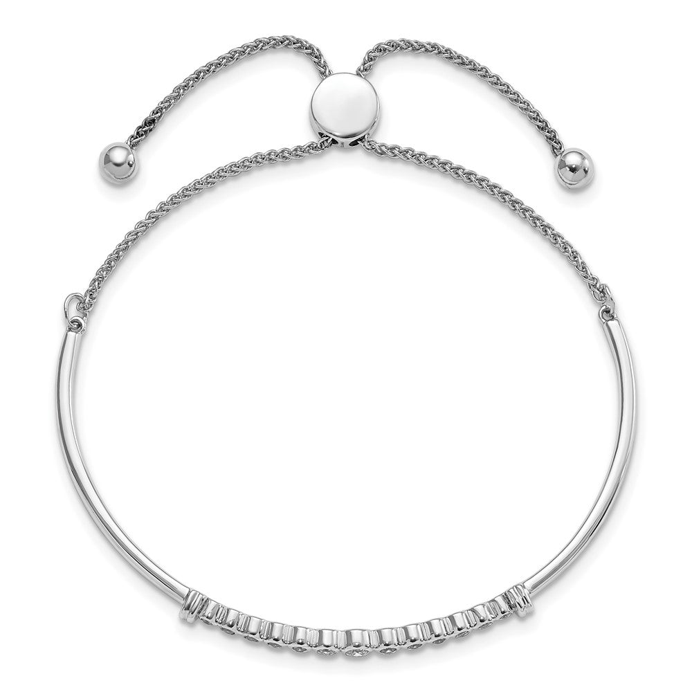 14k White Gold 1/5 carat Lab Grown Diamond VS/SI+ G+ Complete Adjustable Bolo Bracelet