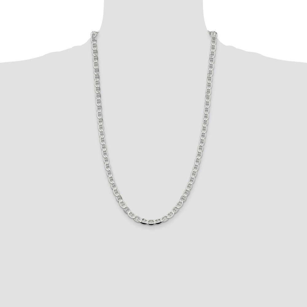 Sterling Silver 5.7mm Flat Anchor Chain 26 Inches