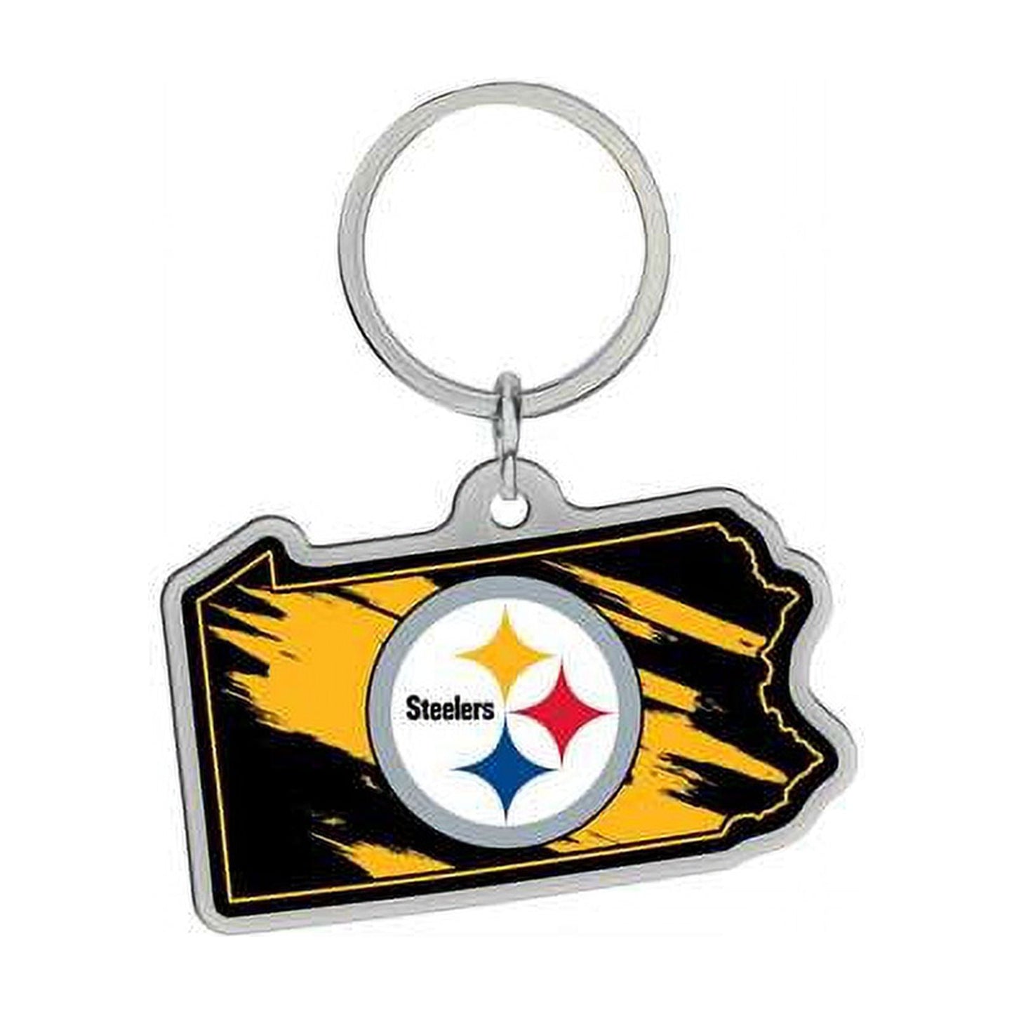 NFL Rico Industries State Shape Keychain, Pittsburgh Steelers , 2 x 3-inches