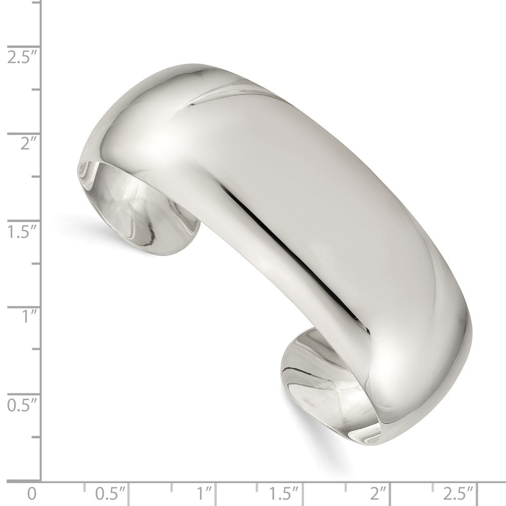 Sterling Silver 21mm Cuff Bangle 7.5 inches