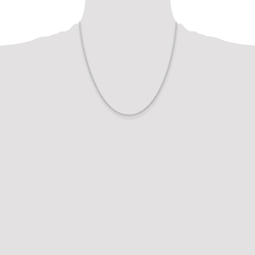 10K White Gold 1.15mm Carded Cable Rope Chain