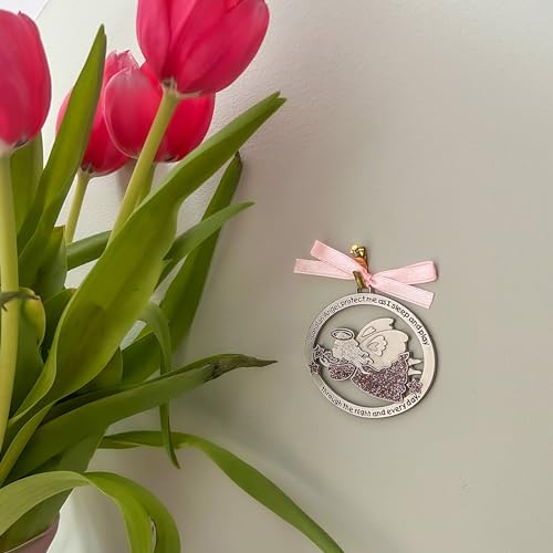 Cathedral Art CM16P Pink Angel Crib Medal for Jewelry Making, 2-1/2 by 2-Inch