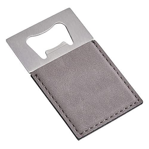 Contemporary Home Living 3.5" Gray Leatherette Bottle Opener