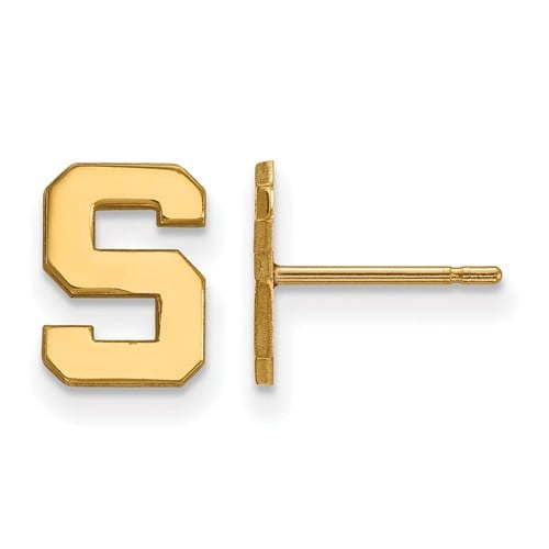 Women's Michigan State Spartans Gold Plated XS Post Earrings