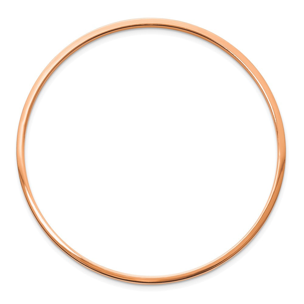 Stainless Steel Polished Rose IP-plated 2mm Bangle 8 inches