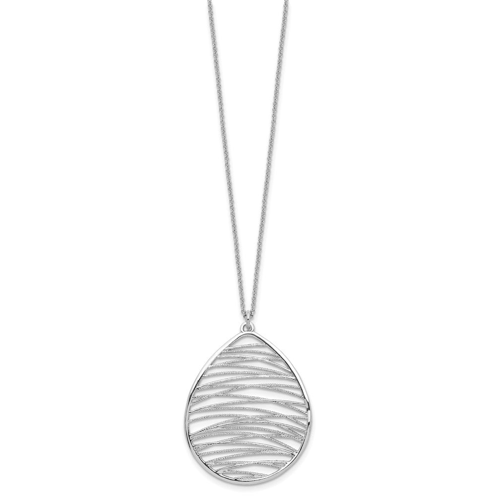 Sterling Silver Rhodium-plated Polished w/ 1.75in Ext. Necklace 16.5 Inches
