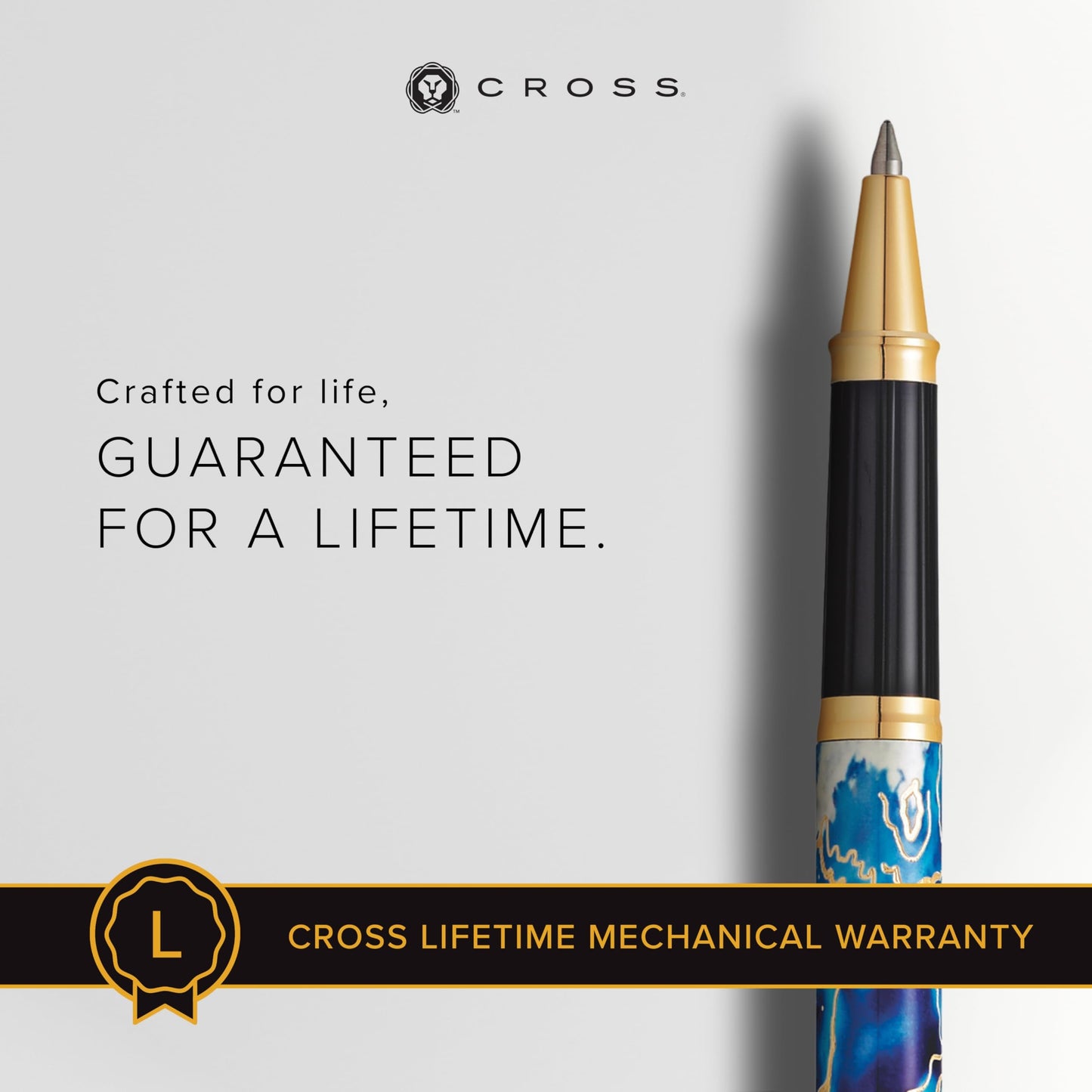 Cross Wanderlust Refillable Rollerball Pen, 23 Carat Gold Appointments, Includes Premium Gift Box - Malta