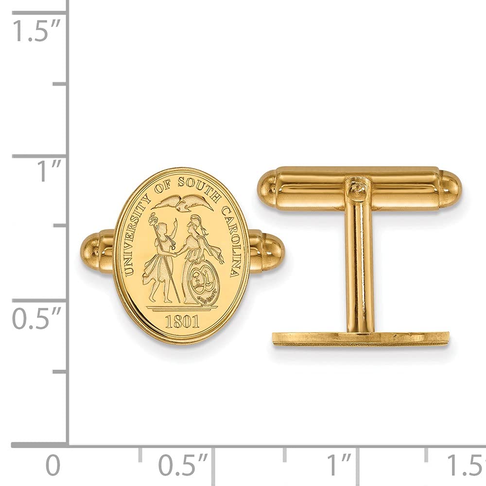 Men's University of South Carolina 14k Gold Plated Silver University of South Carolina Cuff Links