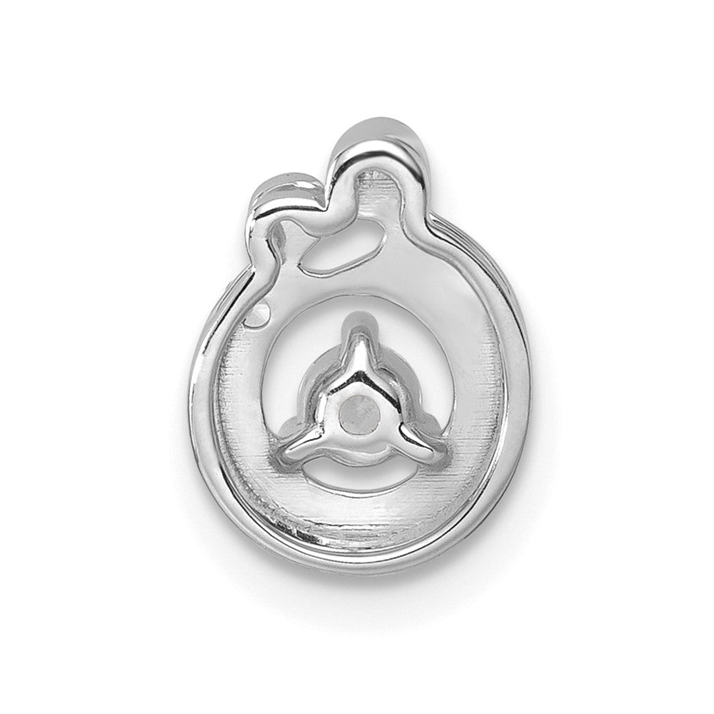 14k WG  1 Birthstone and Dia Mother/Child Chain Slide Semi-mount