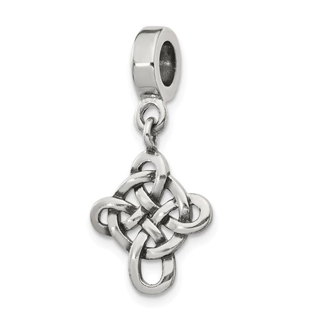 Sterling Silver Reflections Celtic Weave Cross Dangle Bead