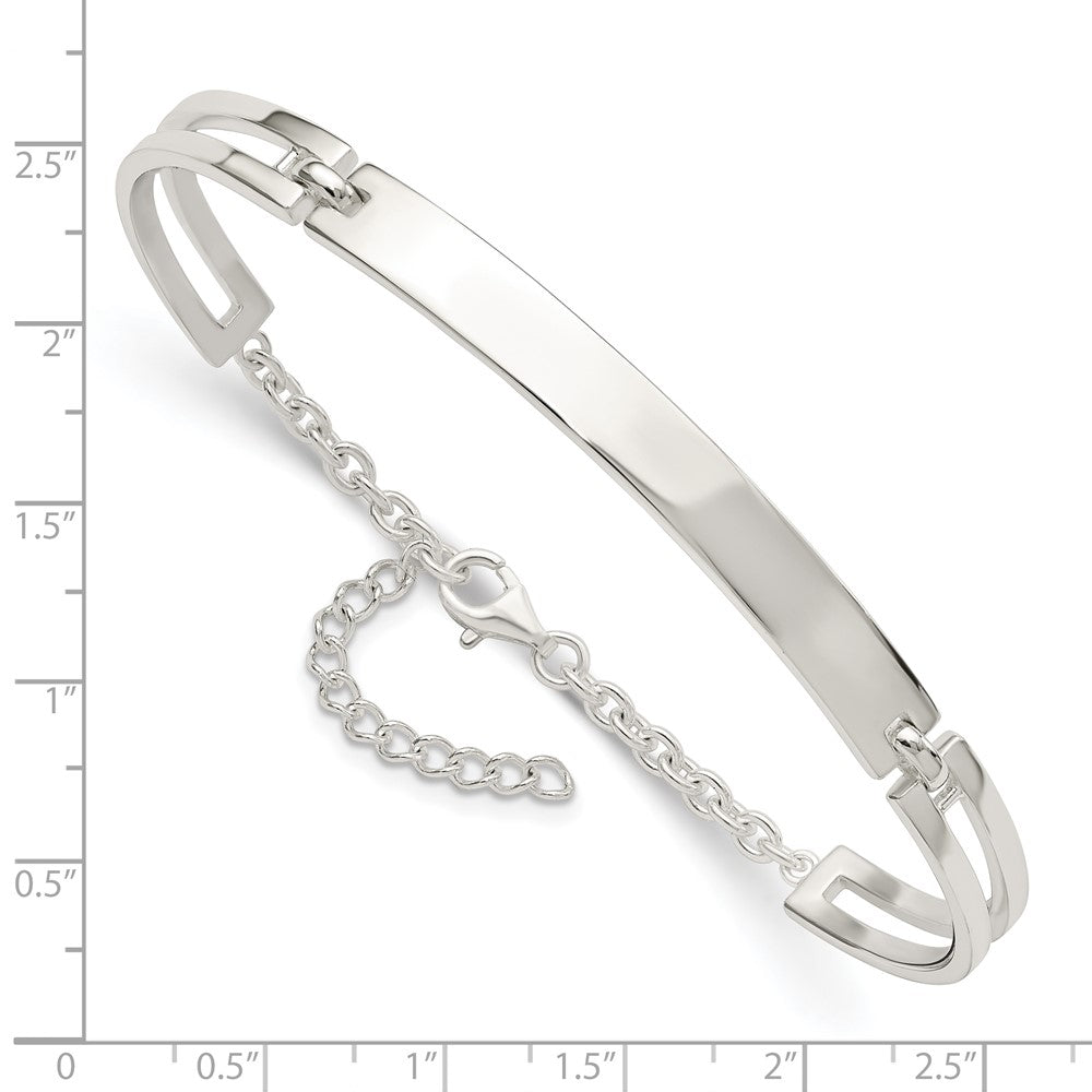 Sterling Silver Polished w/1.25 in ext. Bracelet 7 inches