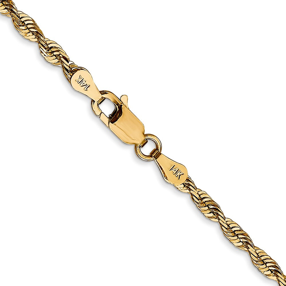 14K 20 inch 2.75mm Ultra Diamond-cut Rope with Lobster Clasp Chain
