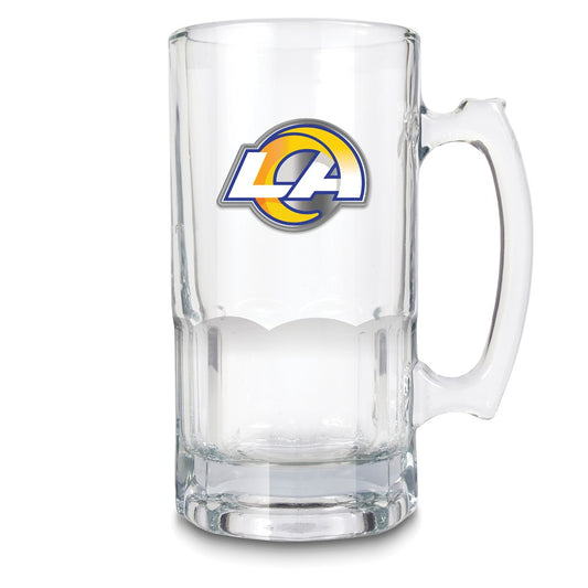 NFL Los Angeles Rams Glass 32 ounce Macho Mug with Emblem