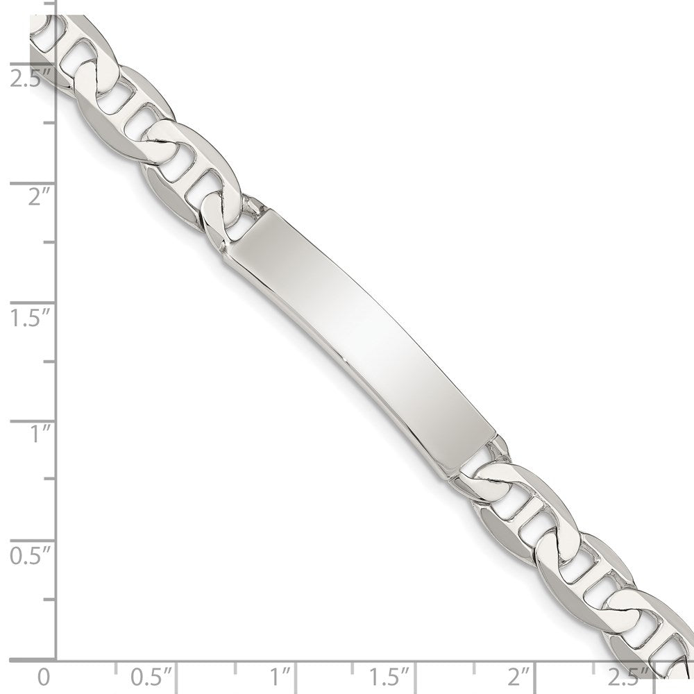 Sterling Silver 7inch Polished Engraveable Anchor Link ID Bracelet 7 inches