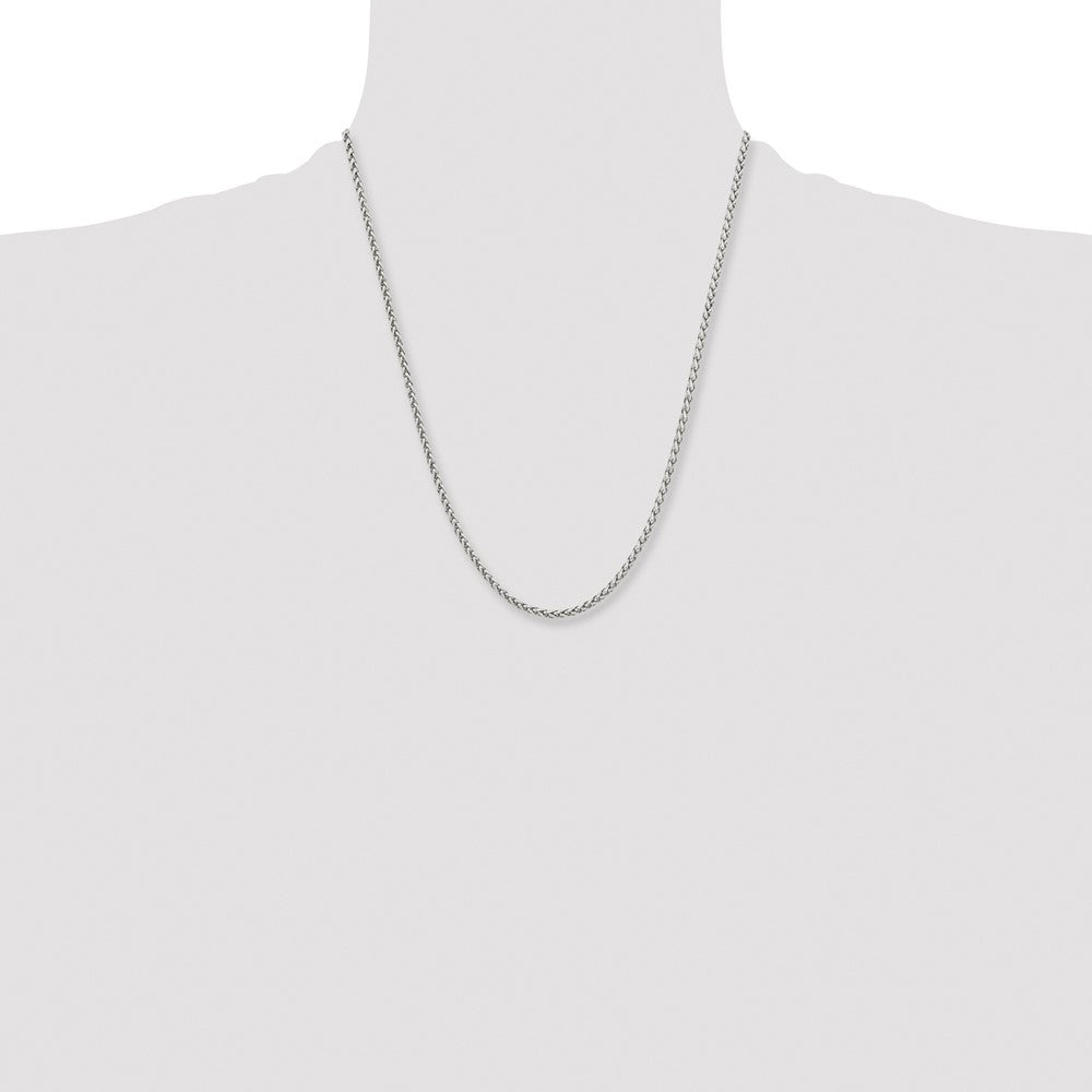 Stainless Steel Polished 3mm 22in Wheat Chain
