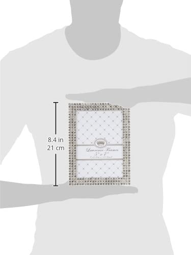 Lawrence Frames 5x7 Juliet Silver Metal Tabletop Picture Frame with Crystals