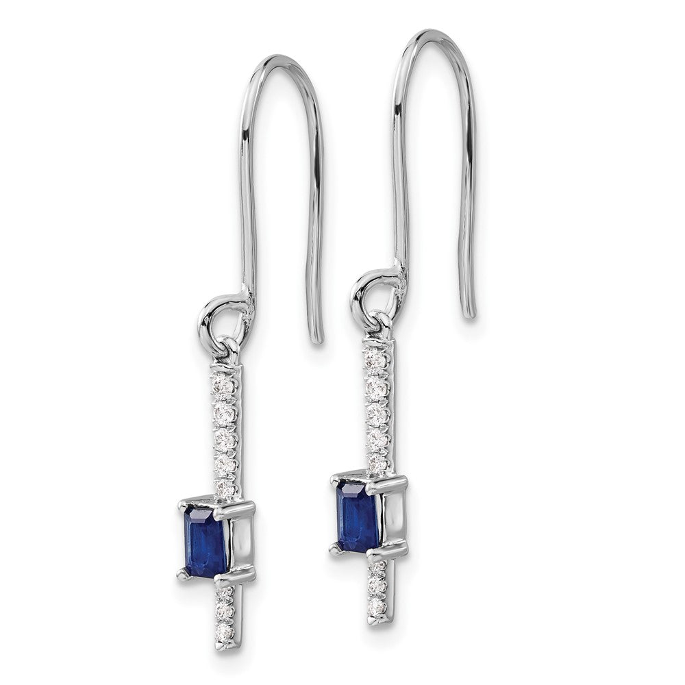 14k White Gold Diamond and Sapphire Fancy Earrings
