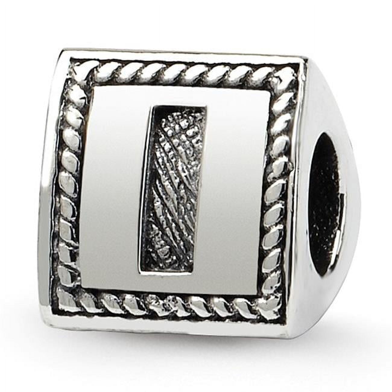 Reflection Beads QRS1429I Sterling Silver Letter I Triangle Block Bead
