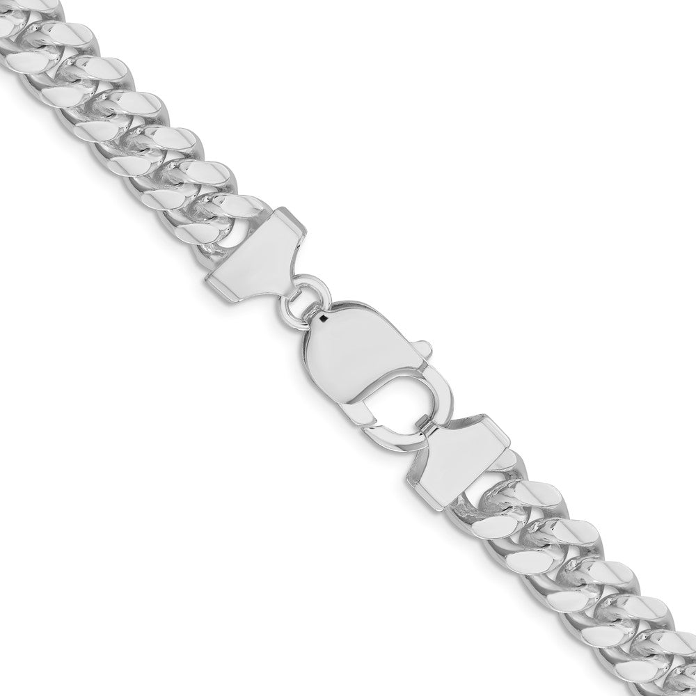 Sterling Silver Rhodium-plated 9.3mm Curb Chain 22 Inches