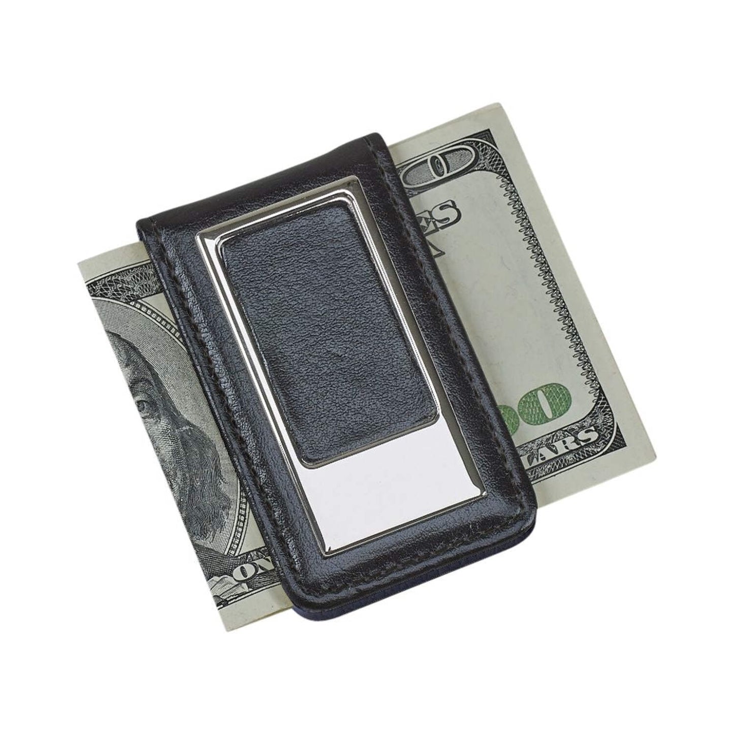 Creative Gifts International 002565 3 in. Leatherette Money Clip - Black