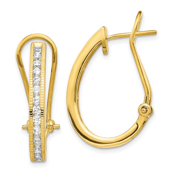 14k 1 carat Lab Grown Diamond VS/SI+ G+ Complete Fashion Hinged Hoop Earrings