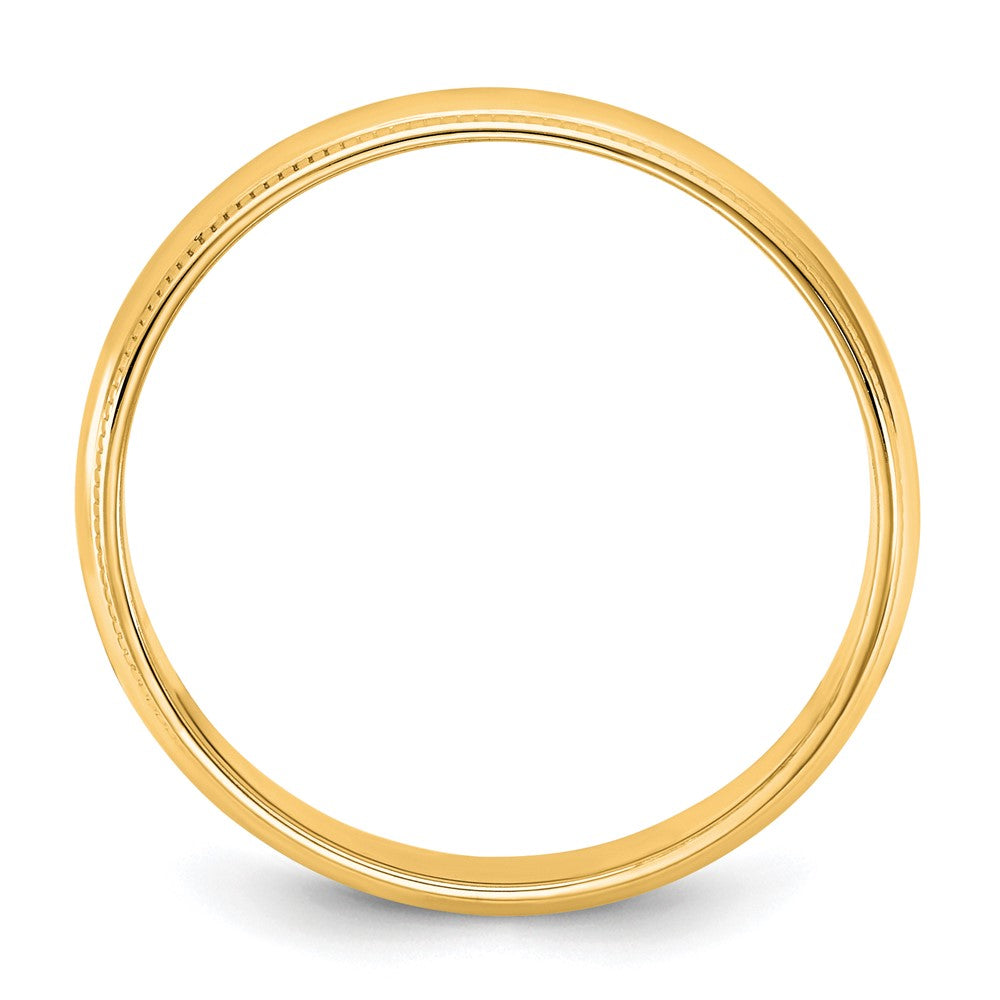 10KY 4.5mm LTW Milgrain Half Round Band Size 8