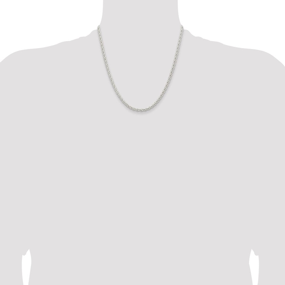 Sterling Silver 3.7mm Round Spiga Chain 20 Inches