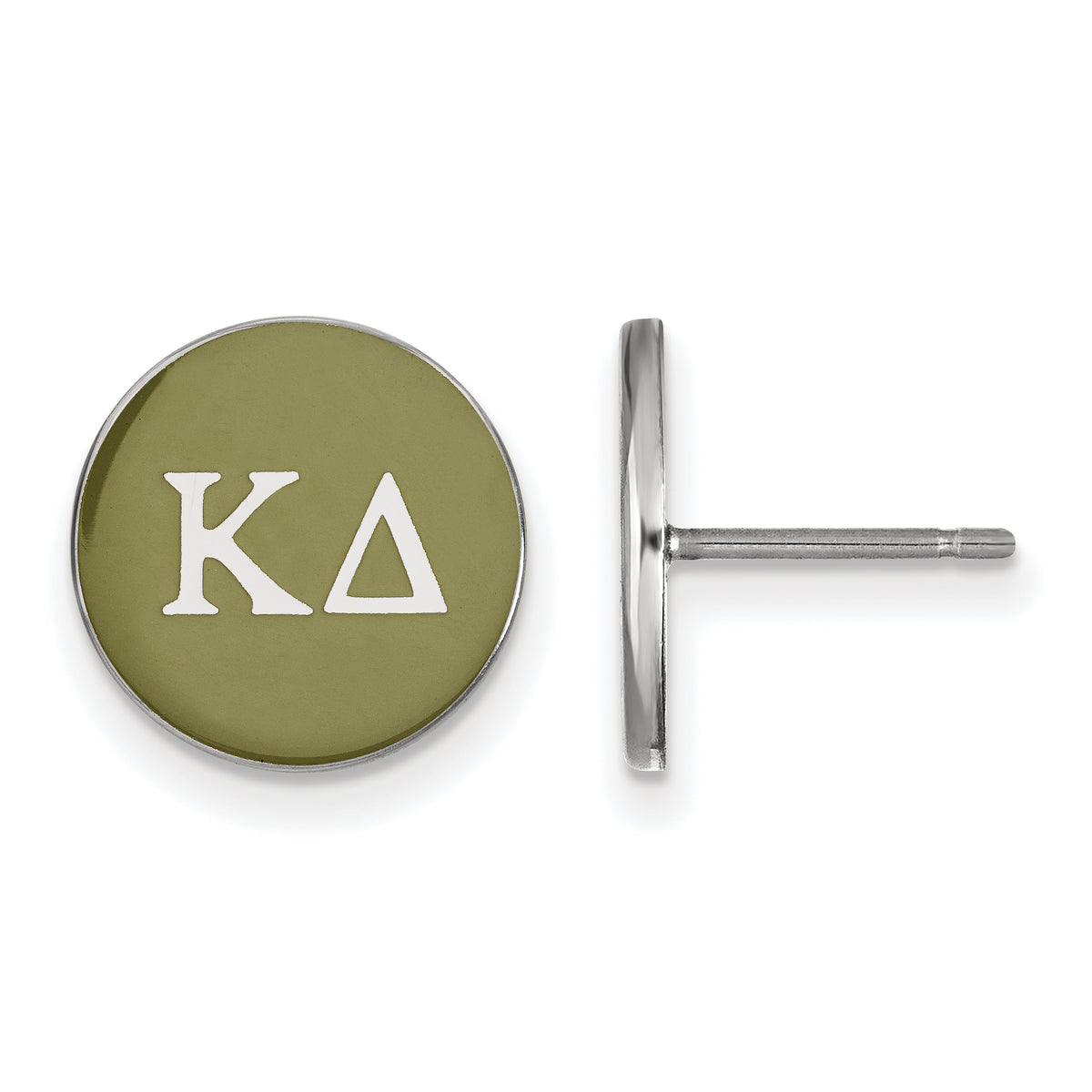 Sterling Silver Official Licensed Greek Sororities Kappa Delta (??) Enameled Post Earrings