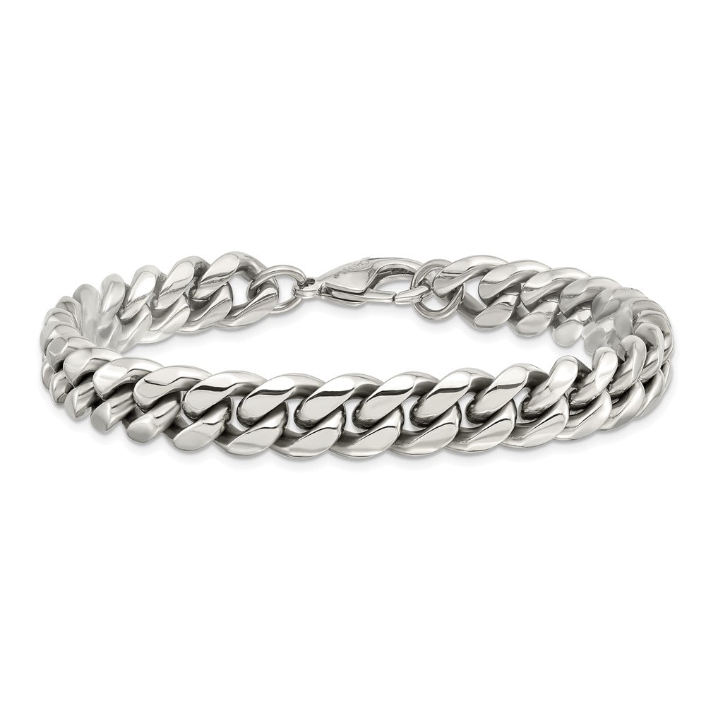 Stainless Steel Polished 8.5in Curb Chain Bracelet 8.5 inches
