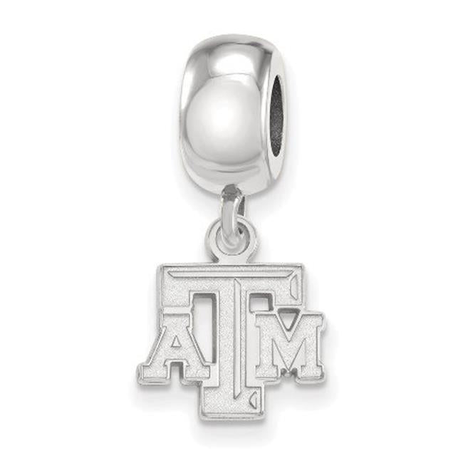 Sterling Silver Rhodium-plated LogoArt Texas A and M University T-A-M Extra Small Dangle Bead Charm