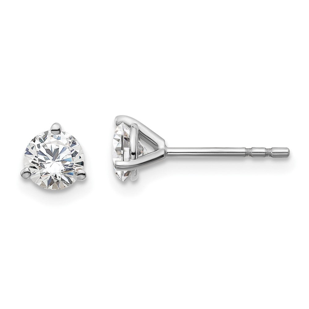 14k White Gold 3/4 ctw Lab Grown Diamond VS+ F+ Round 3 Prong Heavy Wt. Stud Earrings